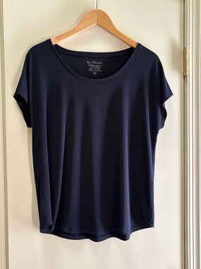 Chico's Navy Scoop Neck Short Sleeve Top